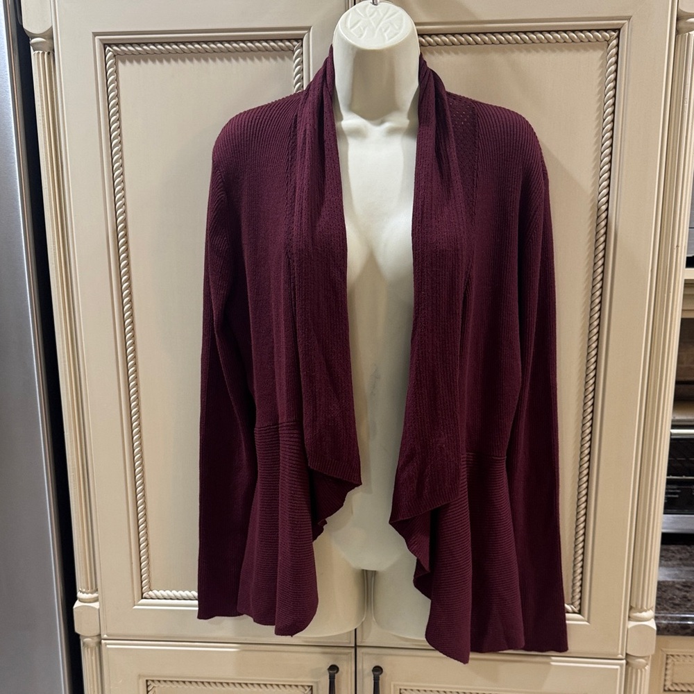 NWT Grace Karin Women's Deep Burgundy Open Cardigan Medium